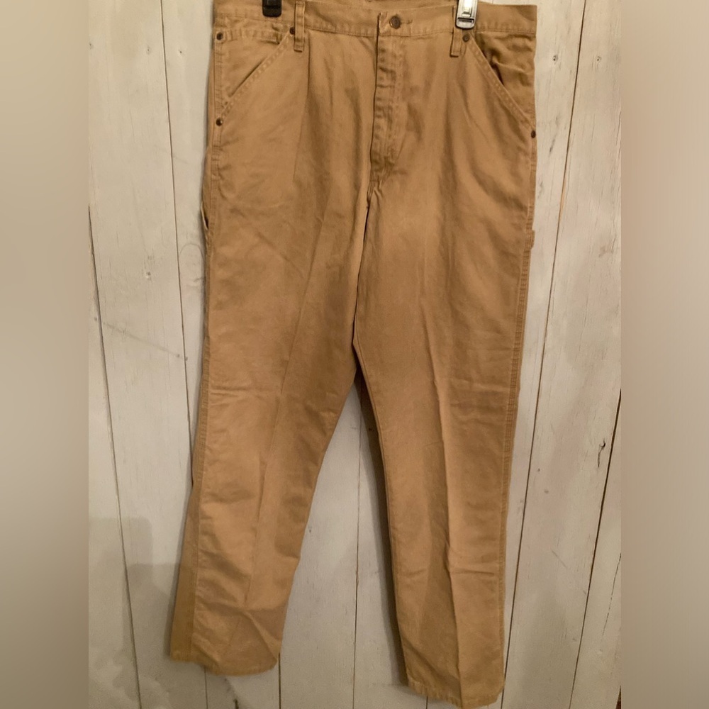 NWT Men’s Wrangler Workwear Tan Carpenter Pants, Loose Fit,‎ Sizes 36X34
